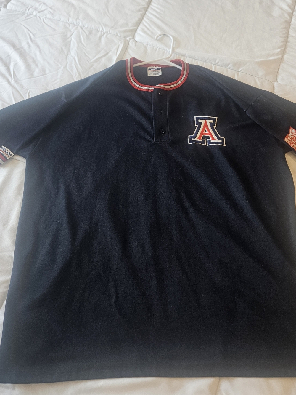 Arizona Letterman-Style Henley Shirt in Navy